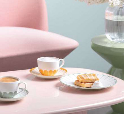 Villeroy & Boch Fleur Teller – Porzellan, grün, rund, 6 Stück