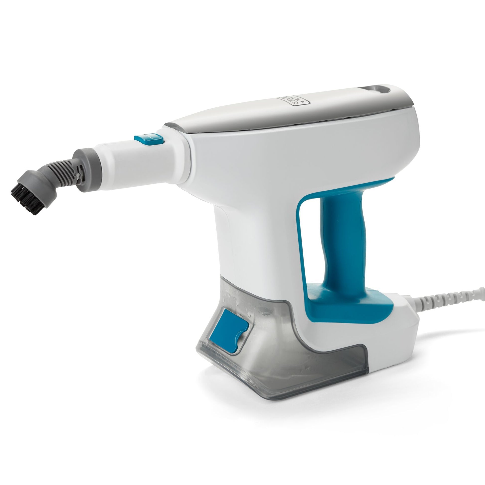 Black & Decker Dampfbesen – 500 ml, türkis, weiss, für Hartböden