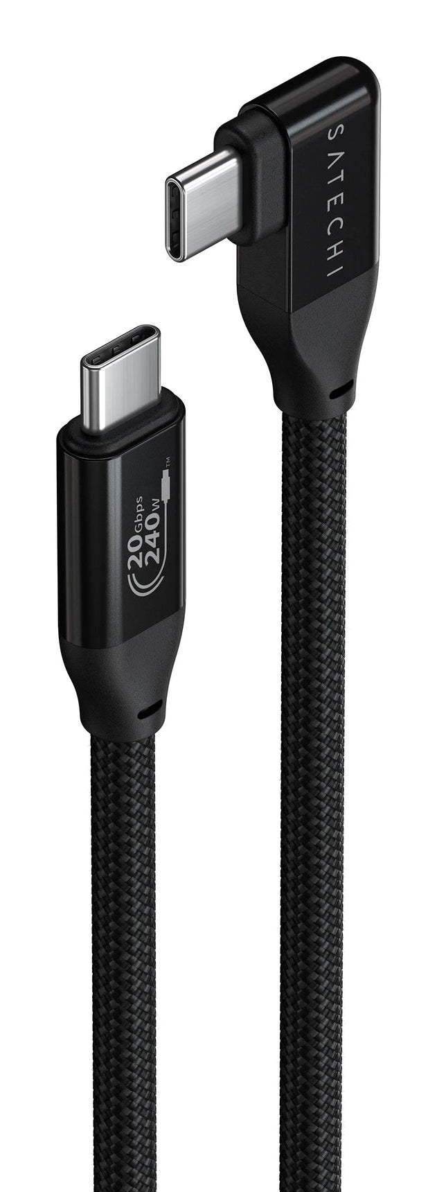 Satechi USB-C auf USB-C Kabel – USB4 20 Gbit/s – 1 m – Abgewinkelt – Schwarz