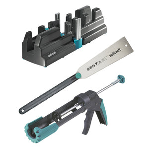wolfcraft GmbH Wolfcraft Sockelleisten Montage Set – 3 Stück, Grau