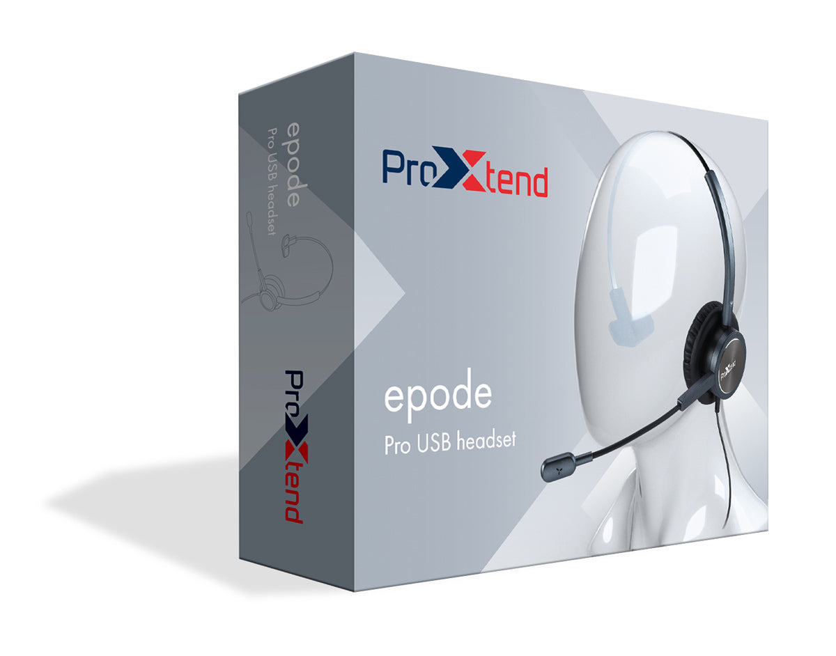 ProXtend Epode Office-Headset – Over-Ear, Mono, Kabel, USB-A, Schwarz