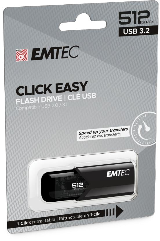 Emtec B110 Click Easy USB-Stick – 512 GB, USB 3.2, ohne Kappe