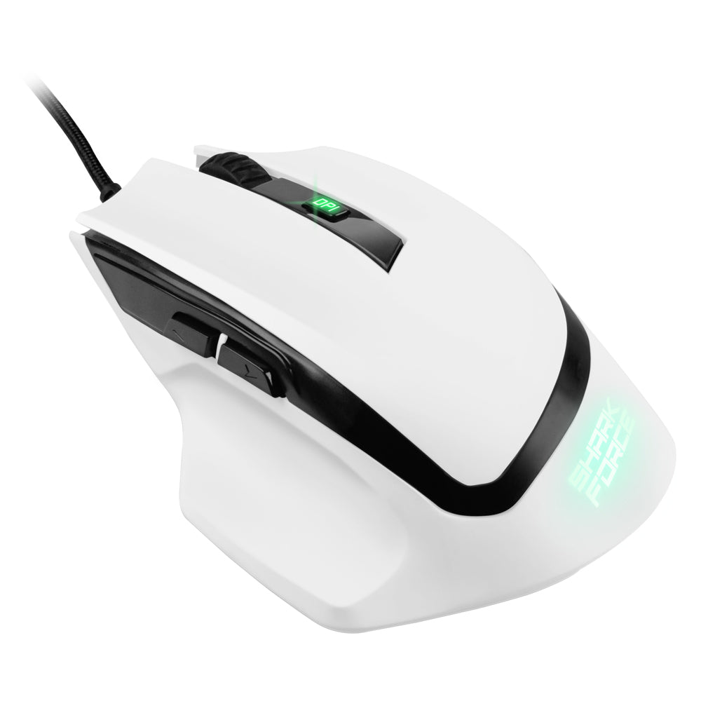 R-Go Tools Sharkoon SHARK Force II – Gaming-Maus – Kabelgebunden (USB-A), 4200 DPI, Rechts, Weiss