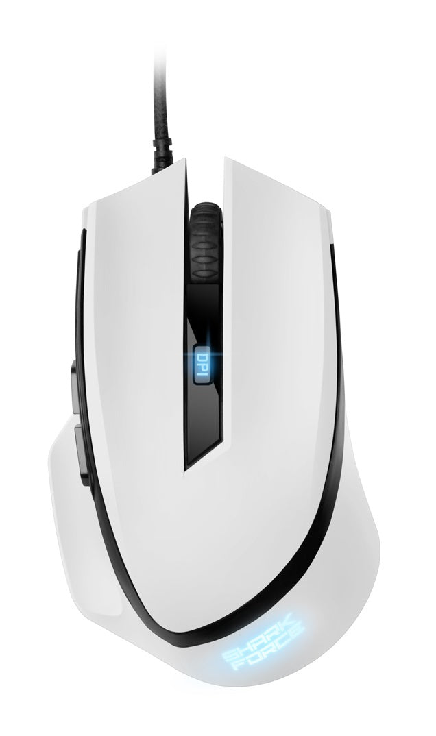 R-Go Tools Sharkoon SHARK Force II – Gaming-Maus – Kabelgebunden (USB-A), 4200 DPI, Rechts, Weiss
