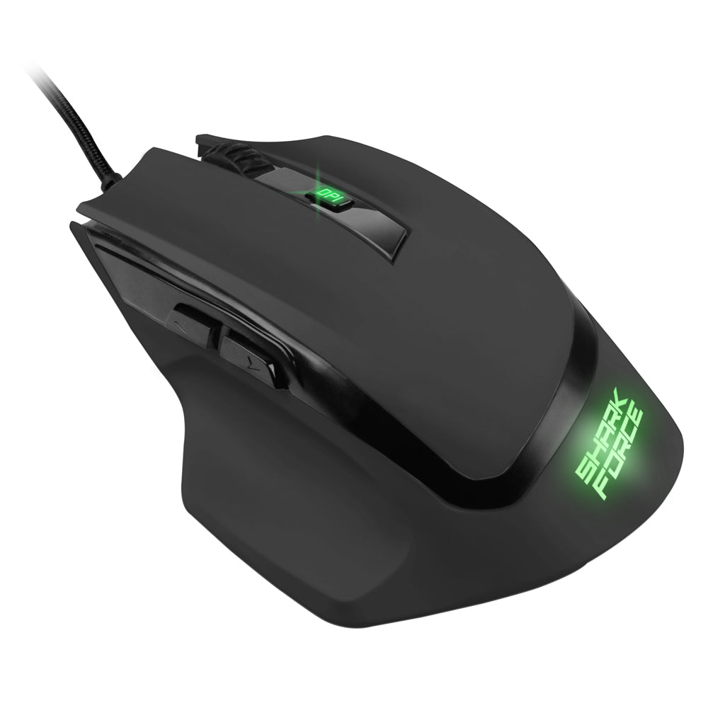 Sharkoon SHARK Force II – Gaming-Maus – Kabelgebunden (USB-A), 4200 DPI, RGB-Beleuchtung, rechts, Schwarz