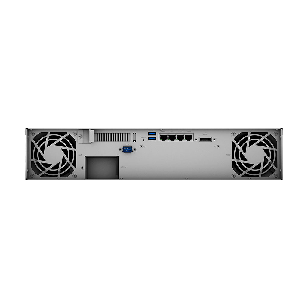 Synology RS1221+ – 8-Bay Rack 2U NAS – AMD V1500B, 4 GB RAM, 1GbE, DSM, für 2,5"/3,5" HDD/SSD, SATA