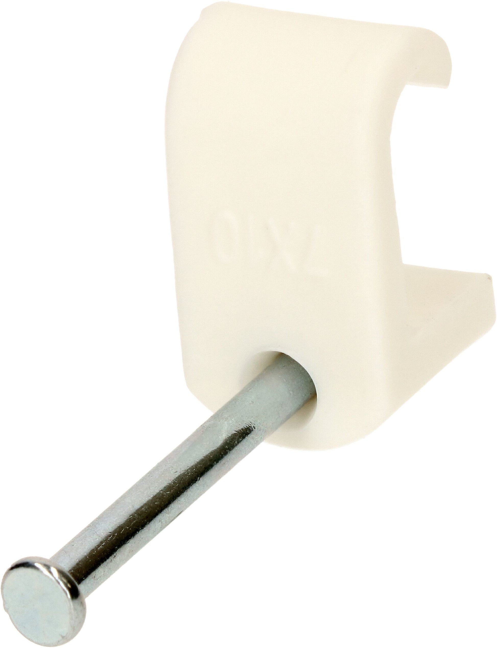 Max Hauri AG Max Hauri Kabelhalter, mit Nagel, Ø 7–10 mm, 50er-Pack – weiss