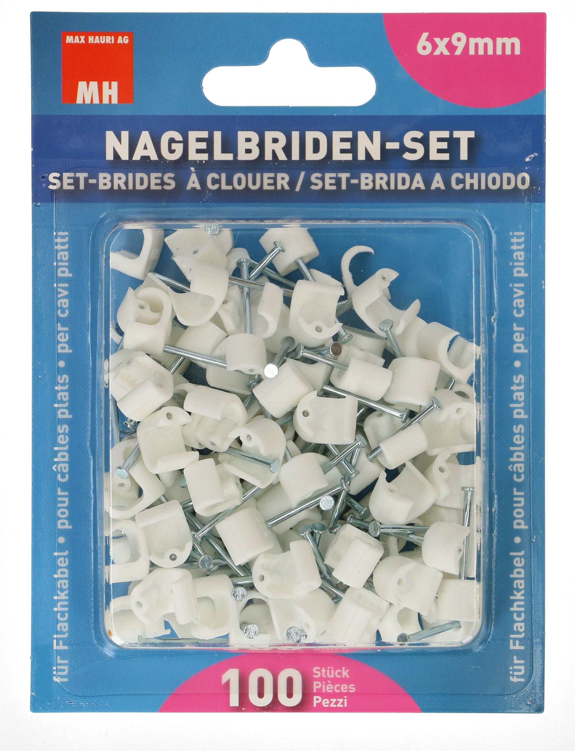 Max Hauri AG Max Hauri Kabelbinder, 25×12 mm, 100er-Pack, Polypropylen (PP) – weiss
