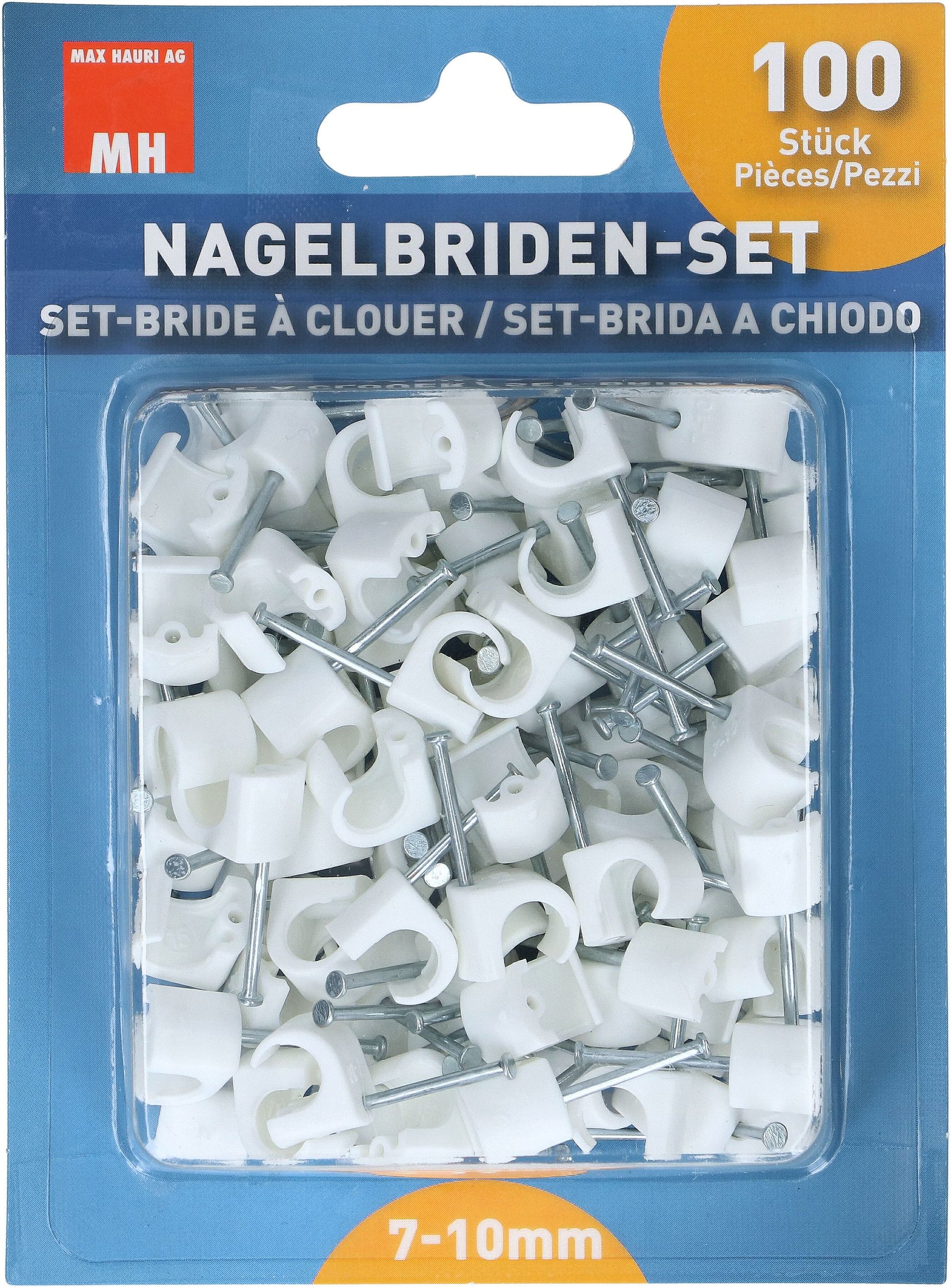 Max Hauri AG Max Hauri Kabelbinder, 25×10×4 mm, 100er-Pack, weiss – für Flachkabel 7–10 mm