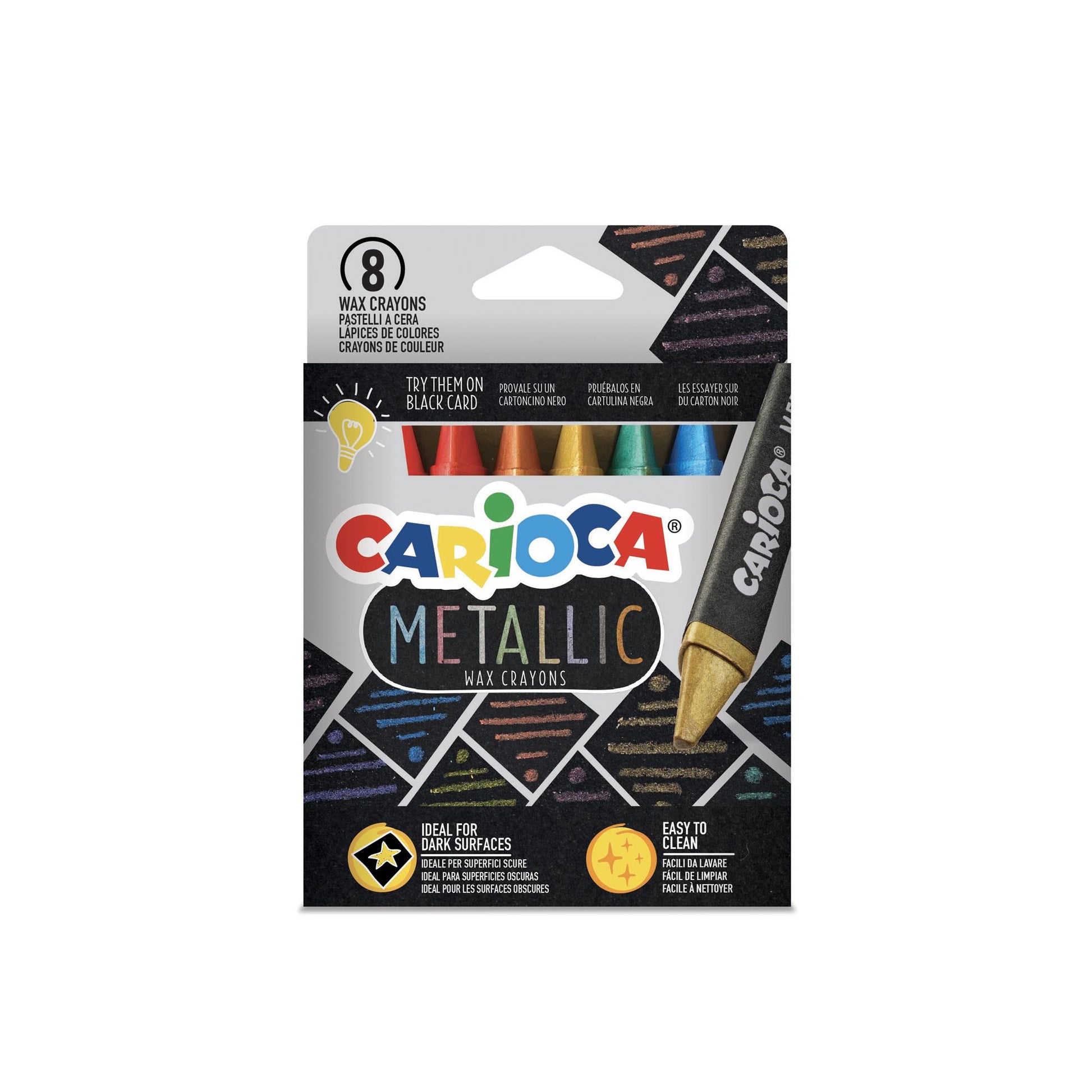 Carioca Wachsmalstifte Maxi – Metallic – 8 Stück