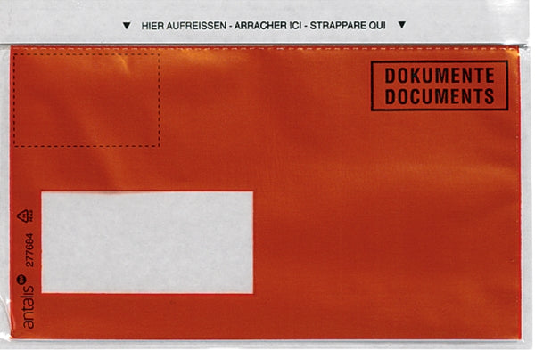Dokumententasche – C6/5, mit Fenster links, selbstklebend, Papier, transparent – 1'000 Stk.