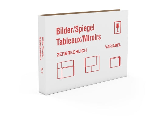 Versandkarton – für Bilder und Spiegel – 820 × 560 × 90 mm, weiss – 20 Stk.