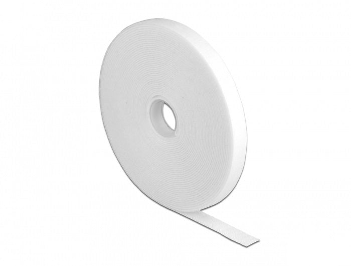 DeLOCK Klettband, 10 m × 13 mm – weiss
