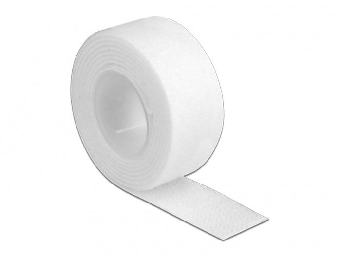 DeLOCK Klettband, 1 m, 20 mm – weiss