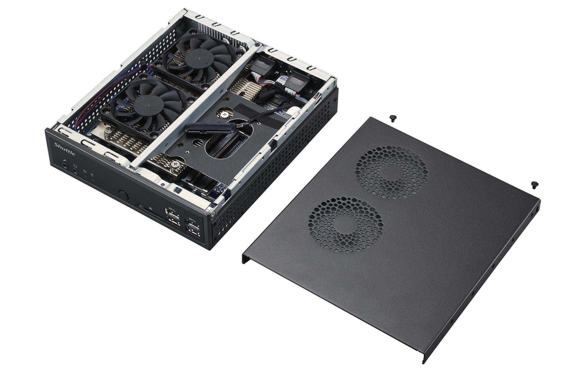 Shuttle DA320 Micro – Barebone, Sockel AM4, 2× SO-DIMM, max. 32 GB RAM, 2,5" SATA, 120 W Netzteil