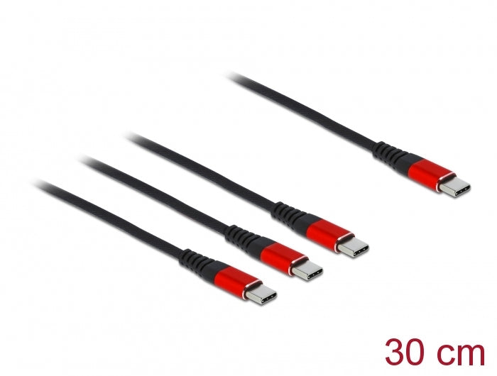 DeLOCK Multi-Kabel – 3-in-1 USB-C auf USB-C 0,3 m
