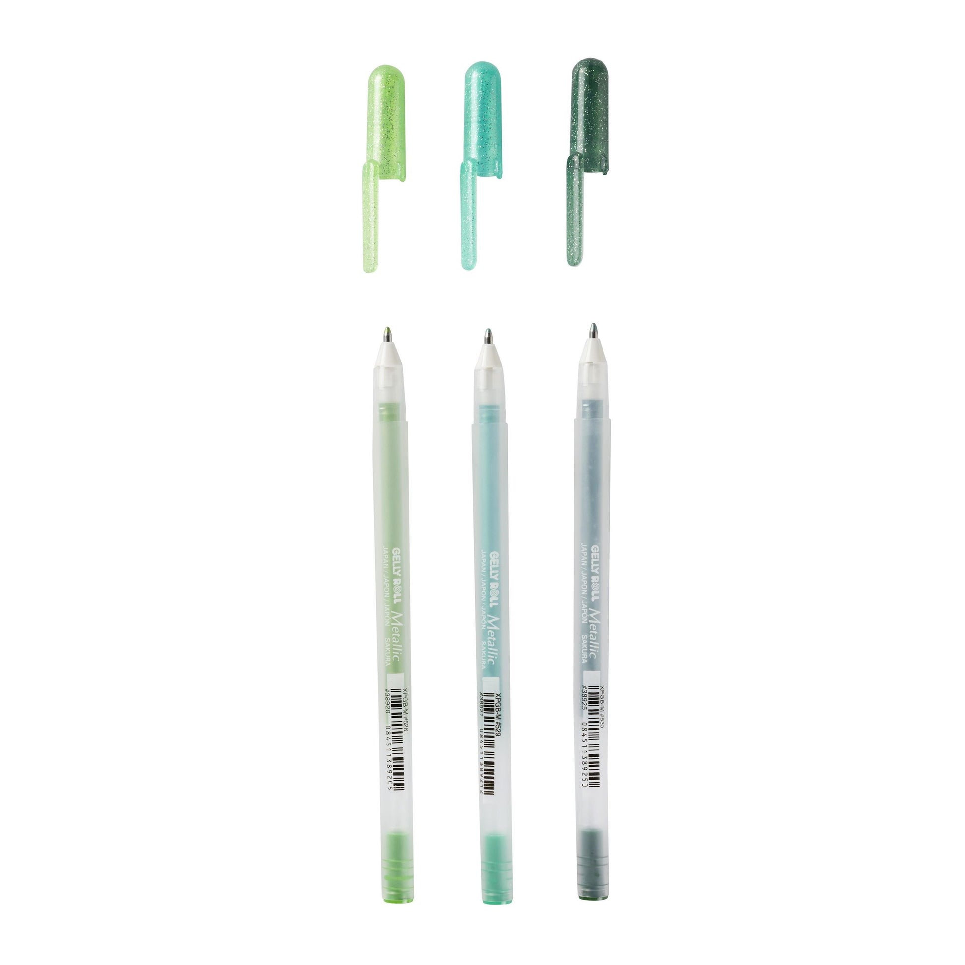 Sakura Gelly Metallic Gelschreiber 3er Set – 3 Farben, 0,5 mm, schnelltrocknend, für dunkles Papier, Kappe