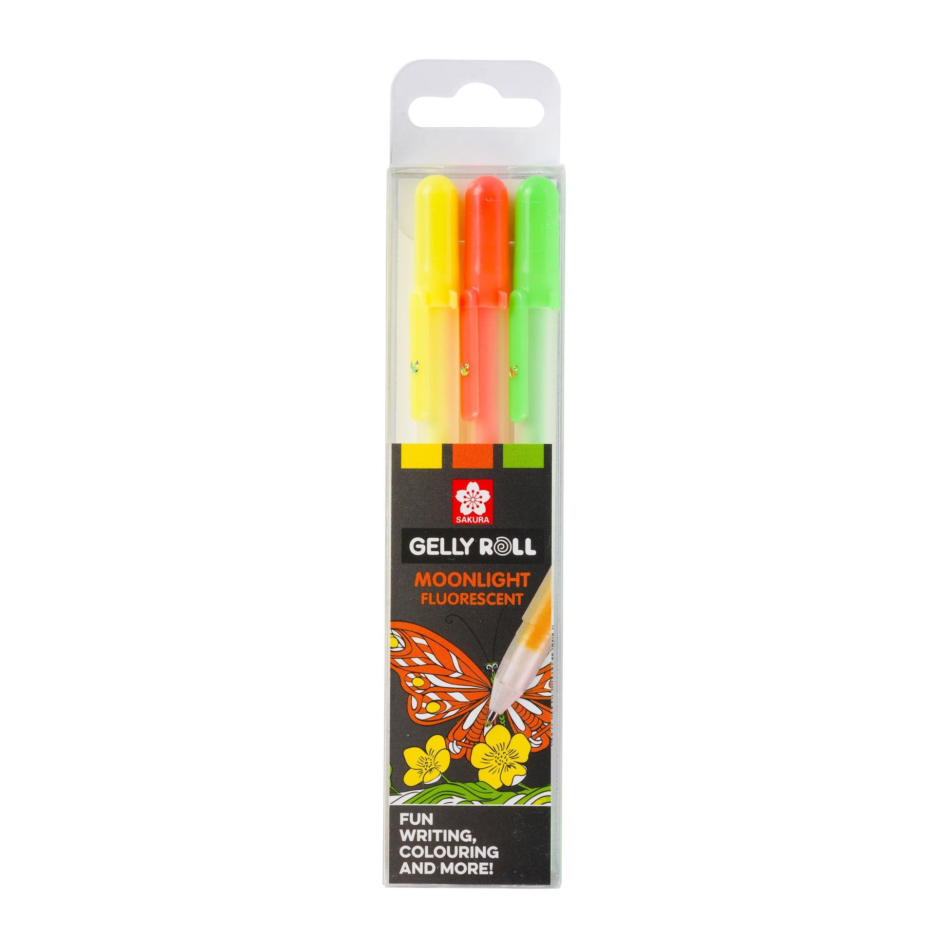 Sakura Gelly Roll Moonlight Gelschreiber, Kappe – grün/orange/gelb, Spitze 0,5 mm, 3er-Set