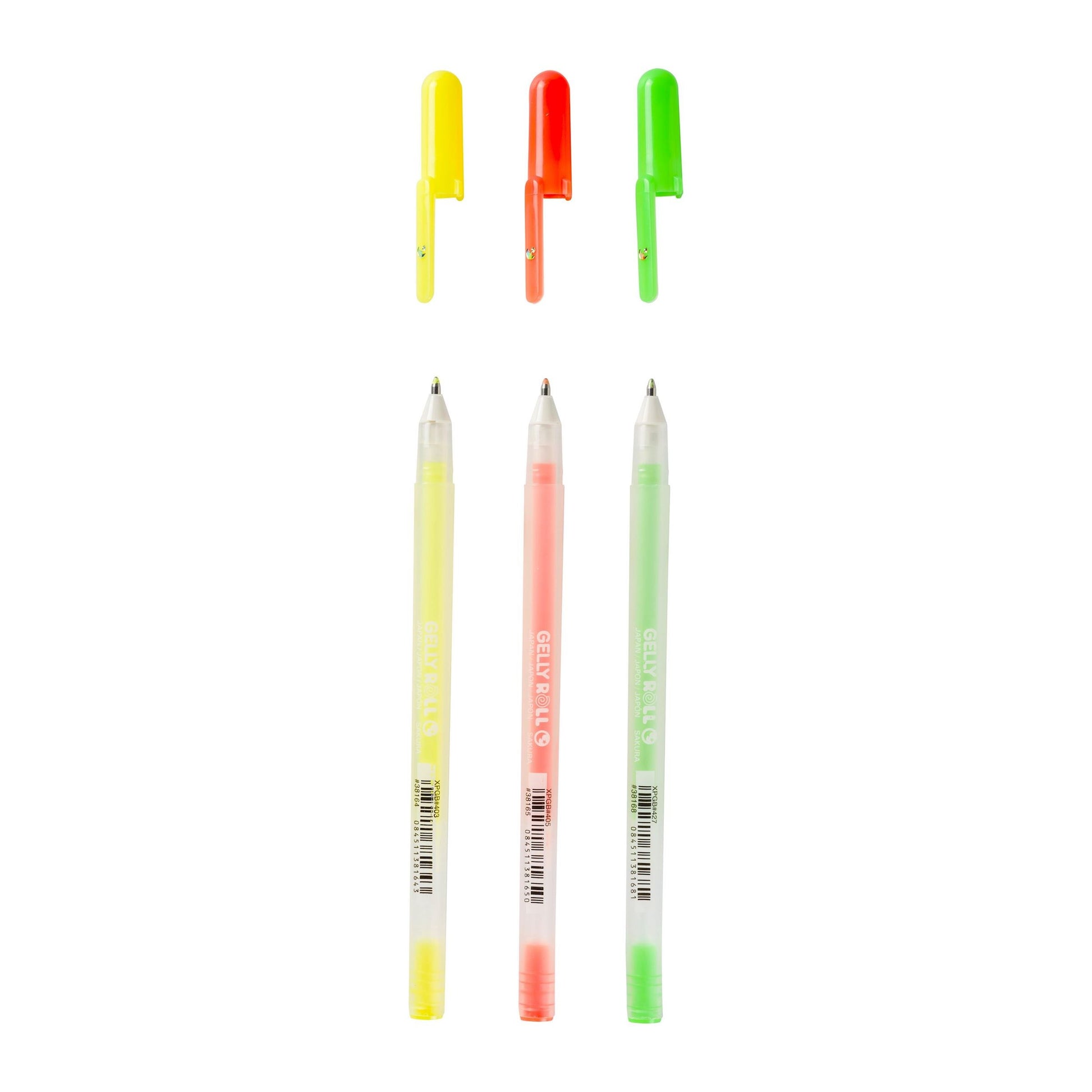 Sakura Gelly Roll Moonlight Gelschreiber, Kappe – grün/orange/gelb, Spitze 0,5 mm, 3er-Set
