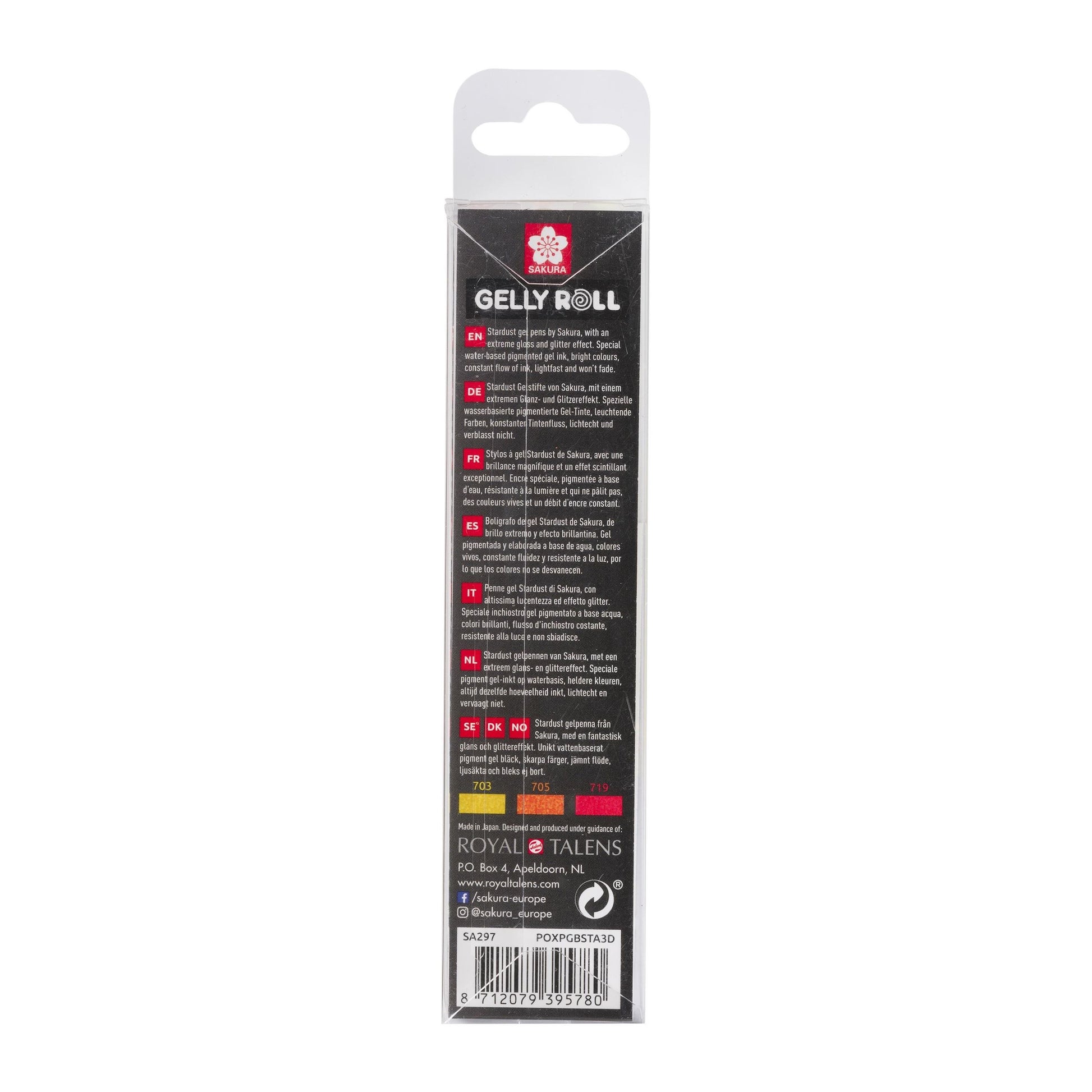 Sakura Gelly Roll Gelschreiber, Kappe – kupfer/gold/rot, Spitze 0,5 mm, glitzernd, 3er-Set