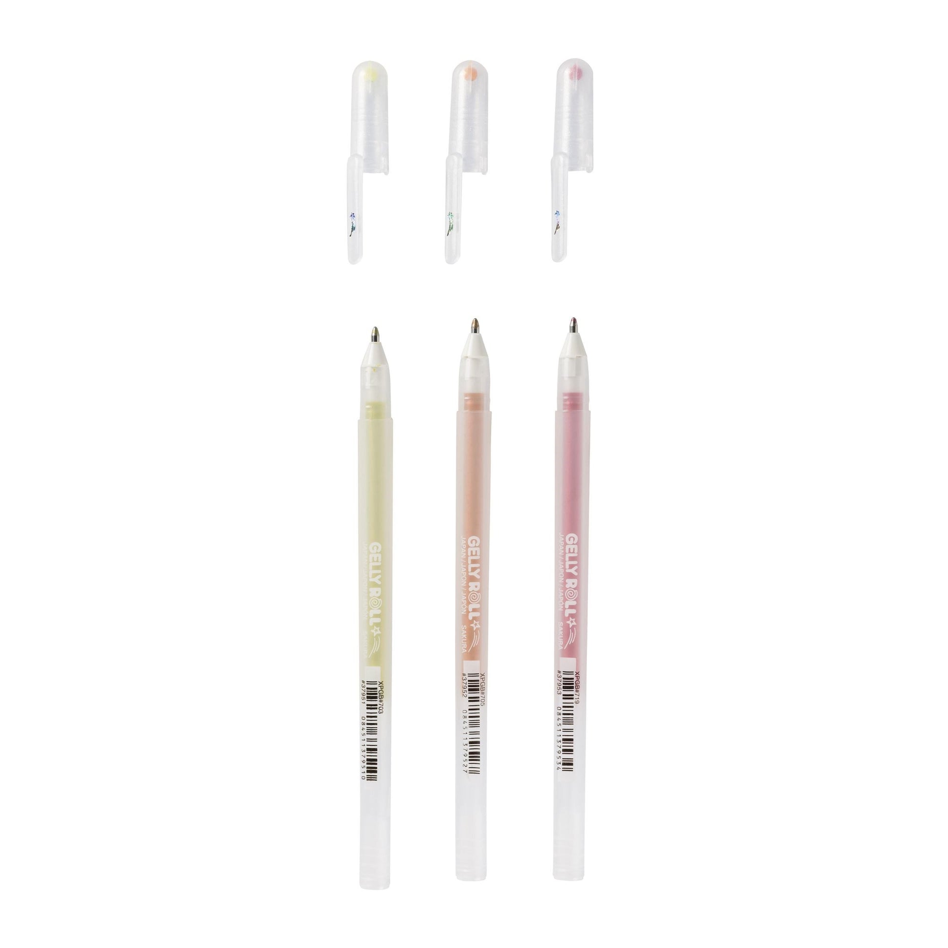 Sakura Gelly Roll Gelschreiber, Kappe – kupfer/gold/rot, Spitze 0,5 mm, glitzernd, 3er-Set