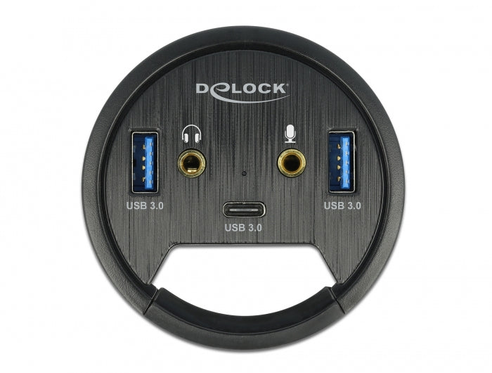DeLOCK USB-Hub – USB 3.0, 2× USB-A, 1× USB-C, 3,5 mm Audio
