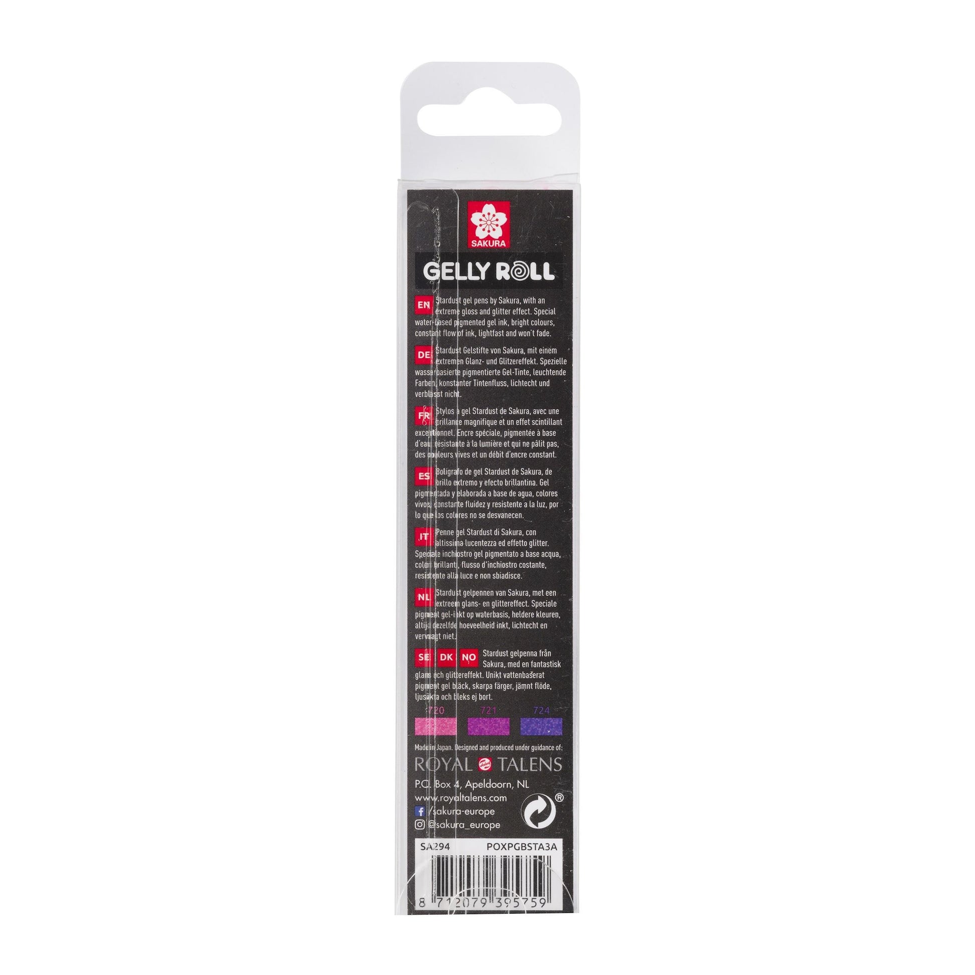 Sakura Gelly Roll Gelschreiber – pink/violett/rosa, Spitze 0,5 mm, glitzernd, 3er-Set