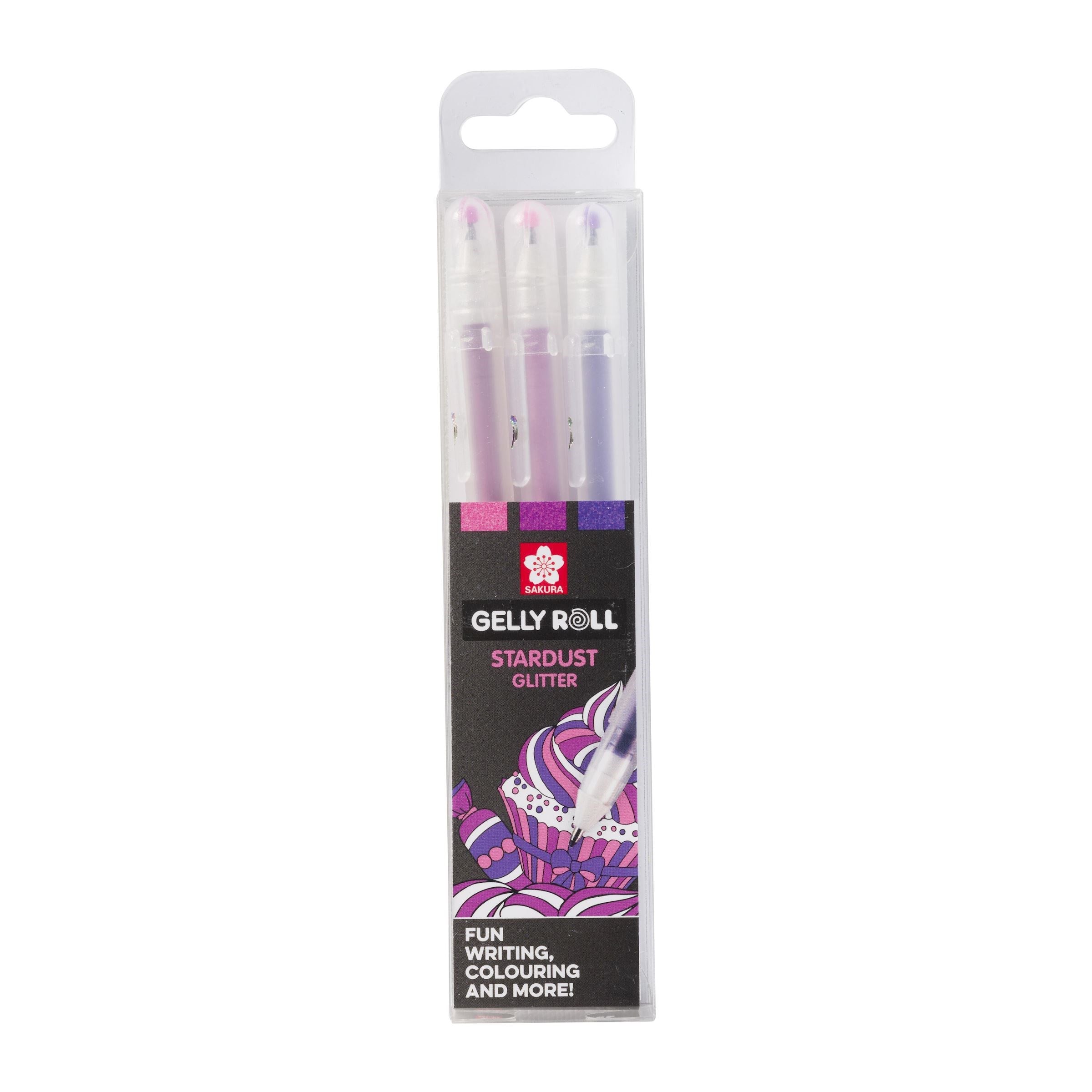 Sakura Gelly Roll Gelschreiber – pink/violett/rosa, Spitze 0,5 mm, glitzernd, 3er-Set