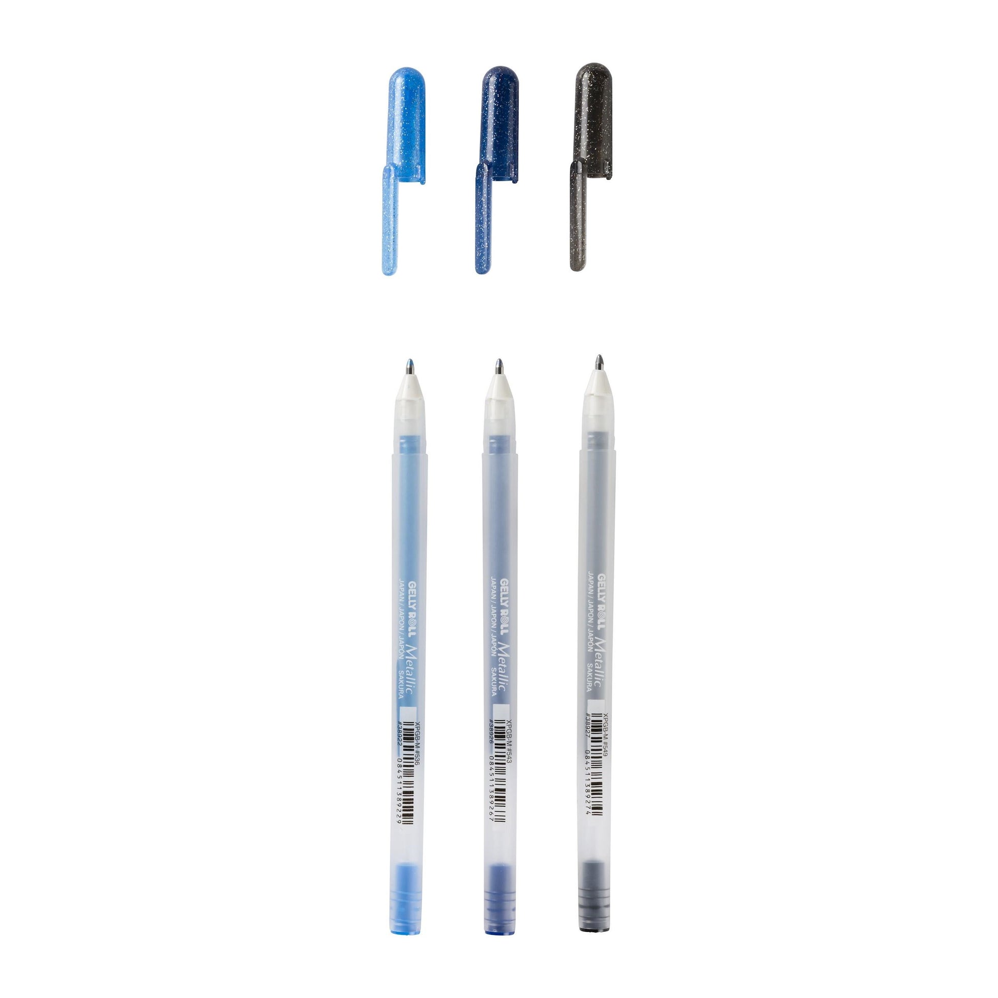 Sakura Gelly Gelschreiber 3er Set – 3 Farben, 0,5 mm, schnelltrocknend, für dunkles Papier, Kappe