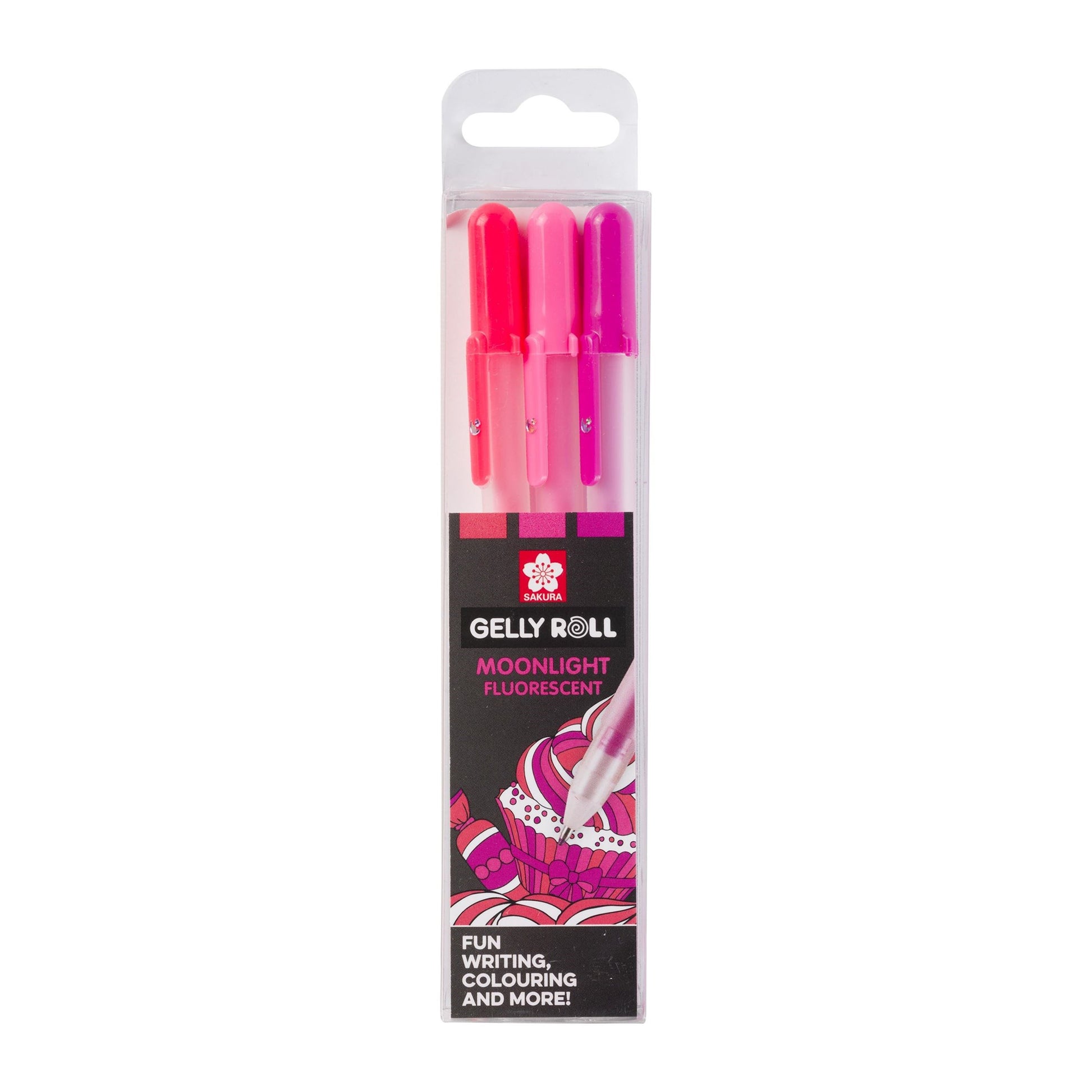 Sakura Gelly Roll Gelschreiber, Kappe – pink/violett/rose, Spitze 0,5 mm, pigmentiert, deckend, 3er-Set
