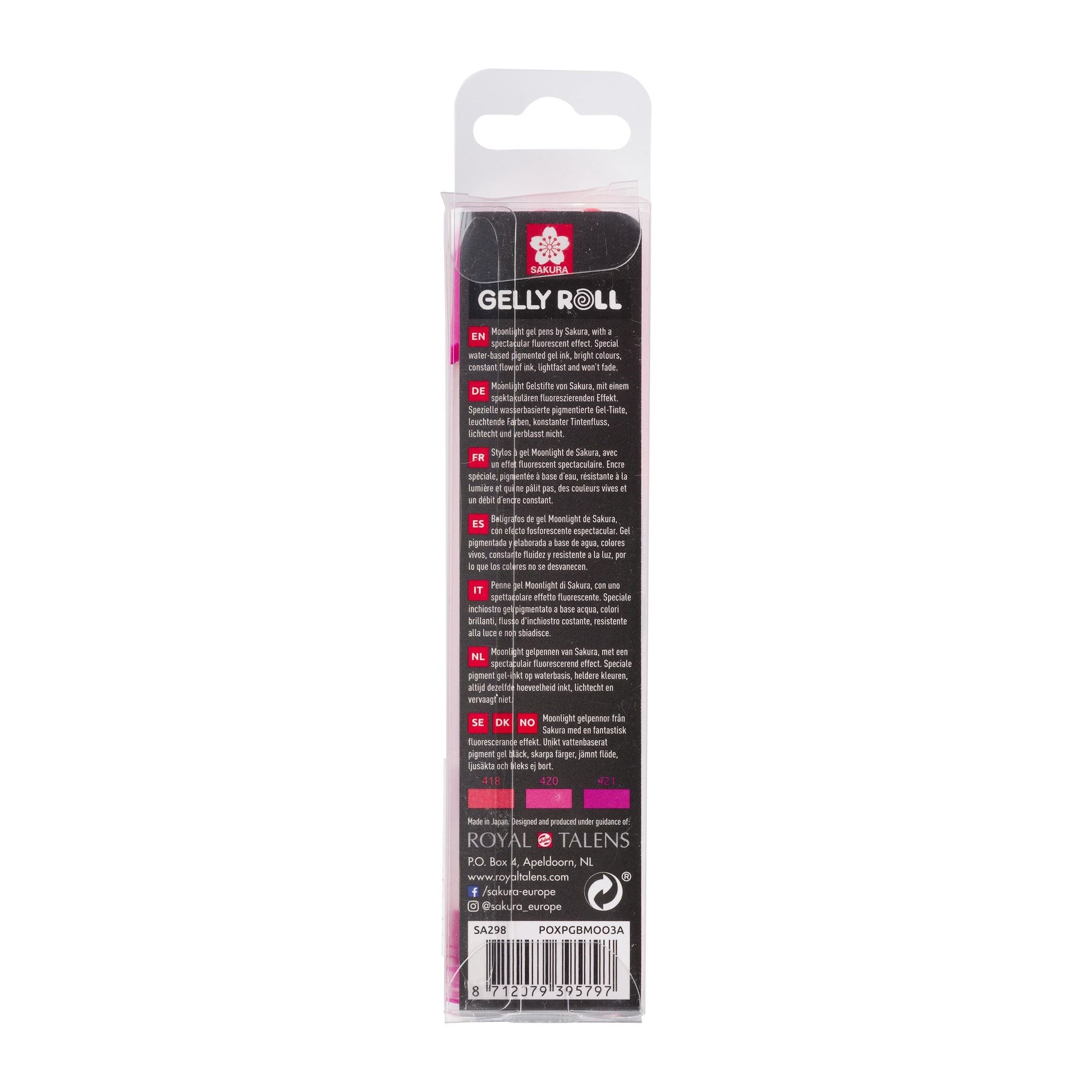Sakura Gelly Roll Gelschreiber, Kappe – pink/violett/rose, Spitze 0,5 mm, pigmentiert, deckend, 3er-Set