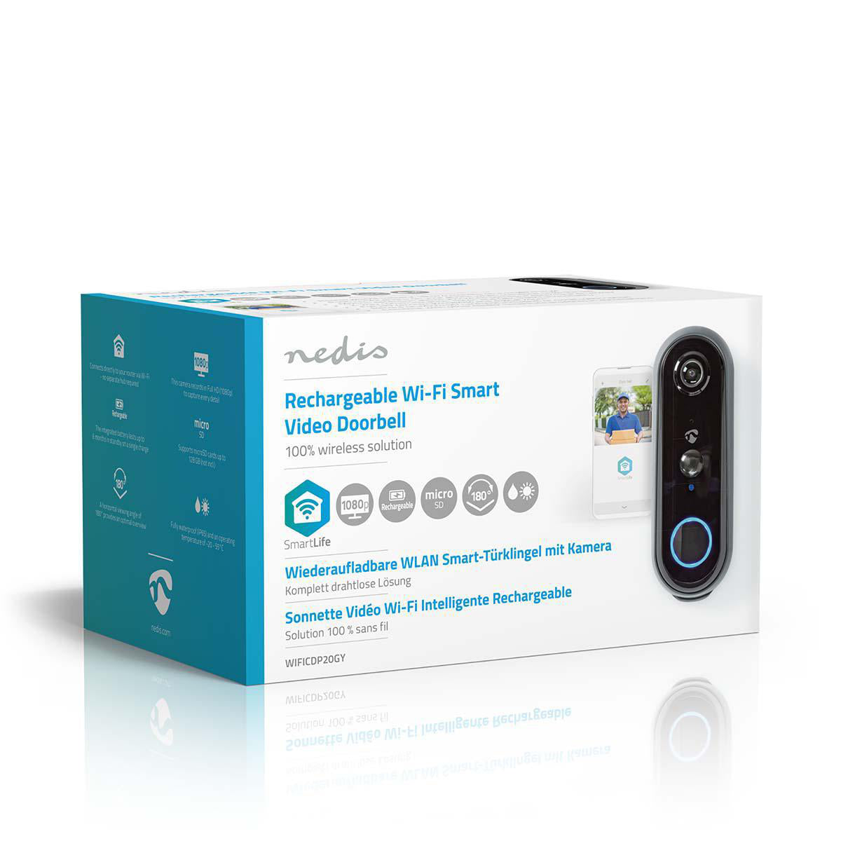 Nedis Smart-Türgong – Full HD (1080p), WLAN, Nachtsicht – für Nedis SmartLife