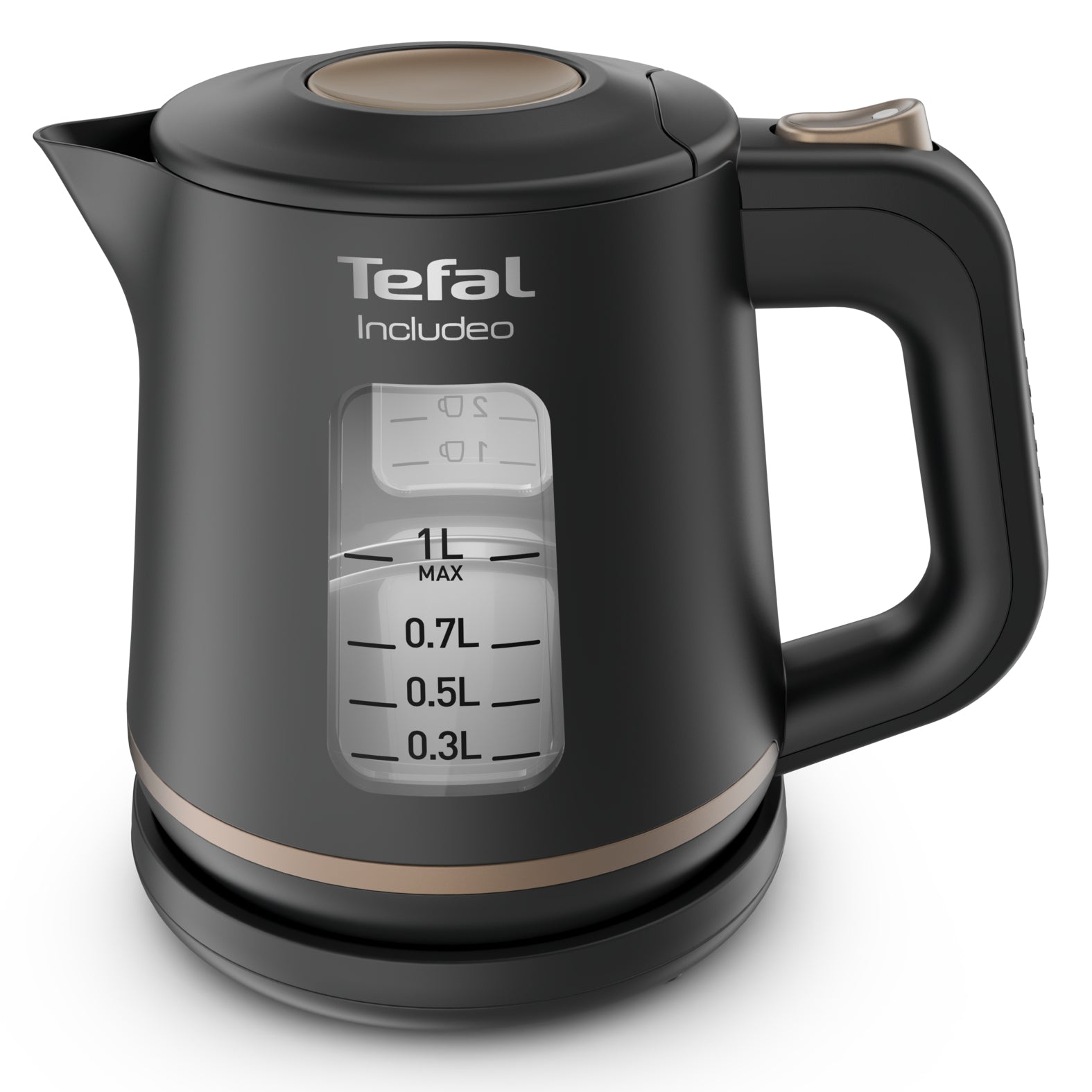 Tefal Includeo KI5338 – Wasserkocher 1 l, 2400 W, Kunststoff, Schwarz