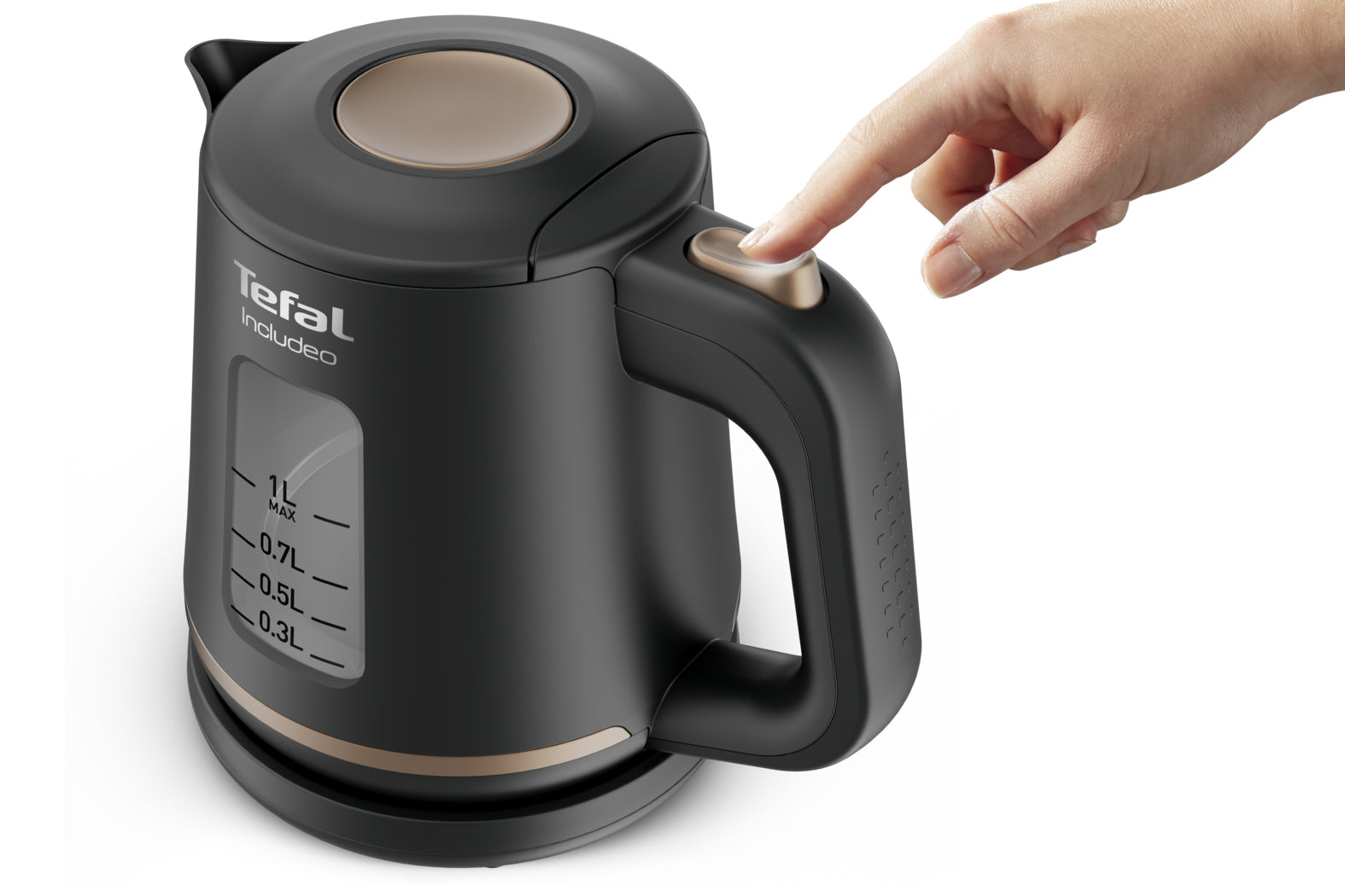 Tefal Includeo KI5338 – Wasserkocher 1 l, 2400 W, Kunststoff, Schwarz