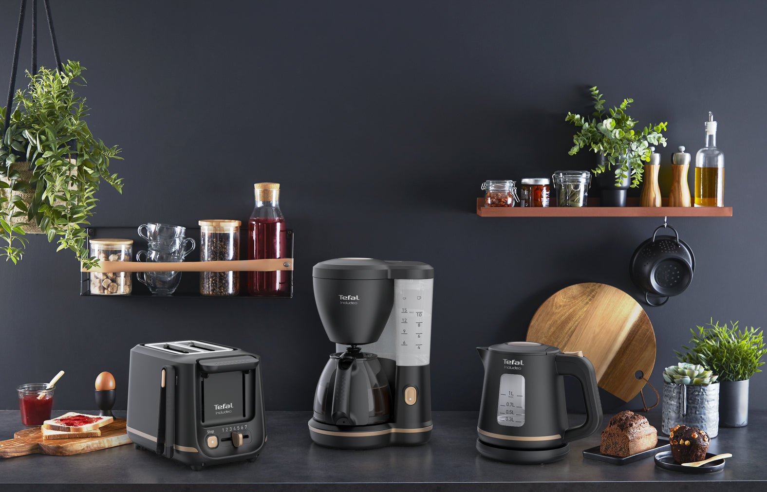 Tefal Includeo KI5338 – Wasserkocher 1 l, 2400 W, Kunststoff, Schwarz