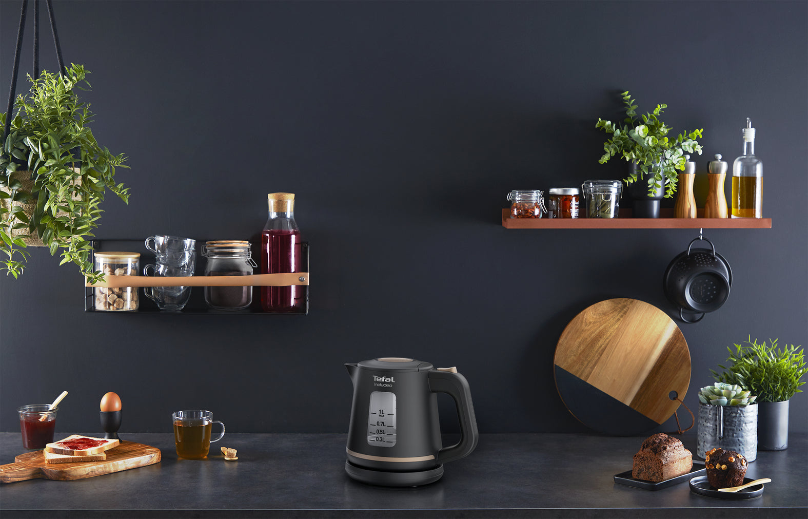 Tefal Includeo KI5338 – Wasserkocher 1 l, 2400 W, Kunststoff, Schwarz