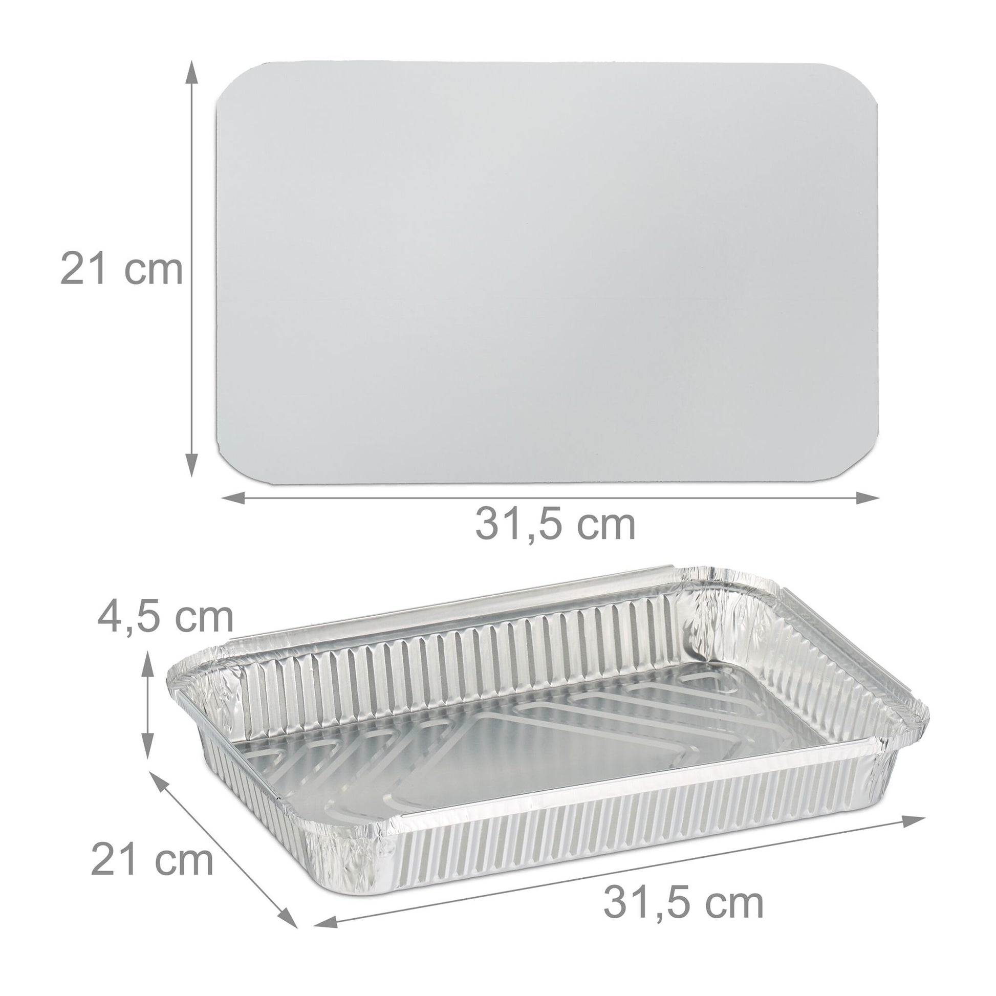 Relaxdays Take-away-Box, Aluminium – 315 × 210 × 45 mm, silber