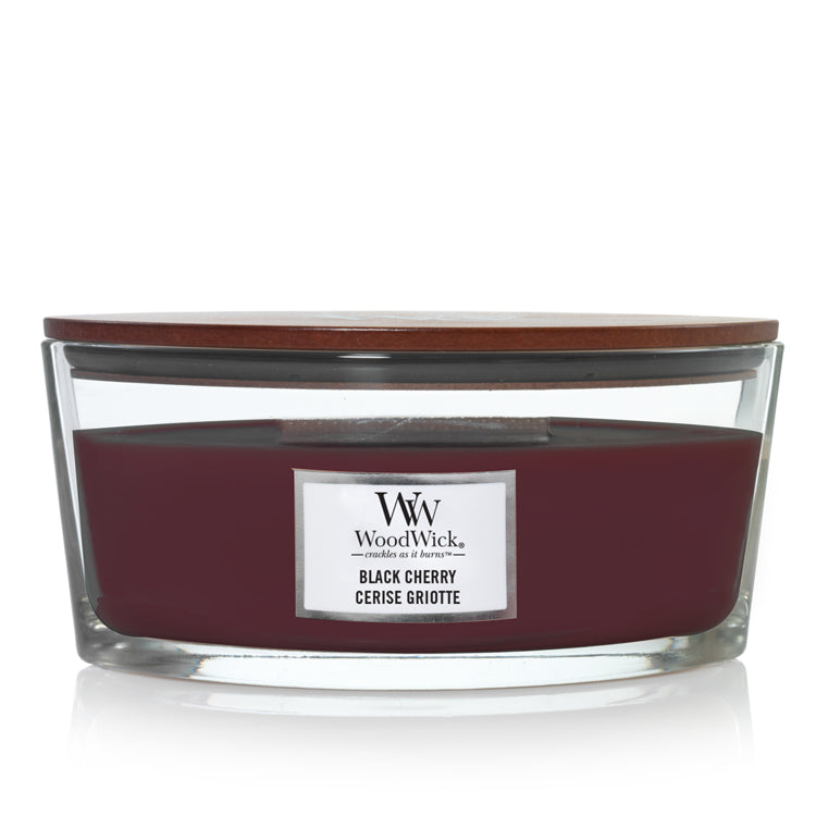 WoodWick Duftkerze Black Cherry, rot, Ø 19 cm, H 9 cm, 1 Stück