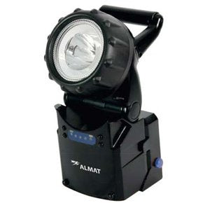 ALMAT Notscheinwerfer SPOTLIGHT – LED 3 W, Akku 2200 mAh, Notbetrieb 4 h, IP44 – Schwarz