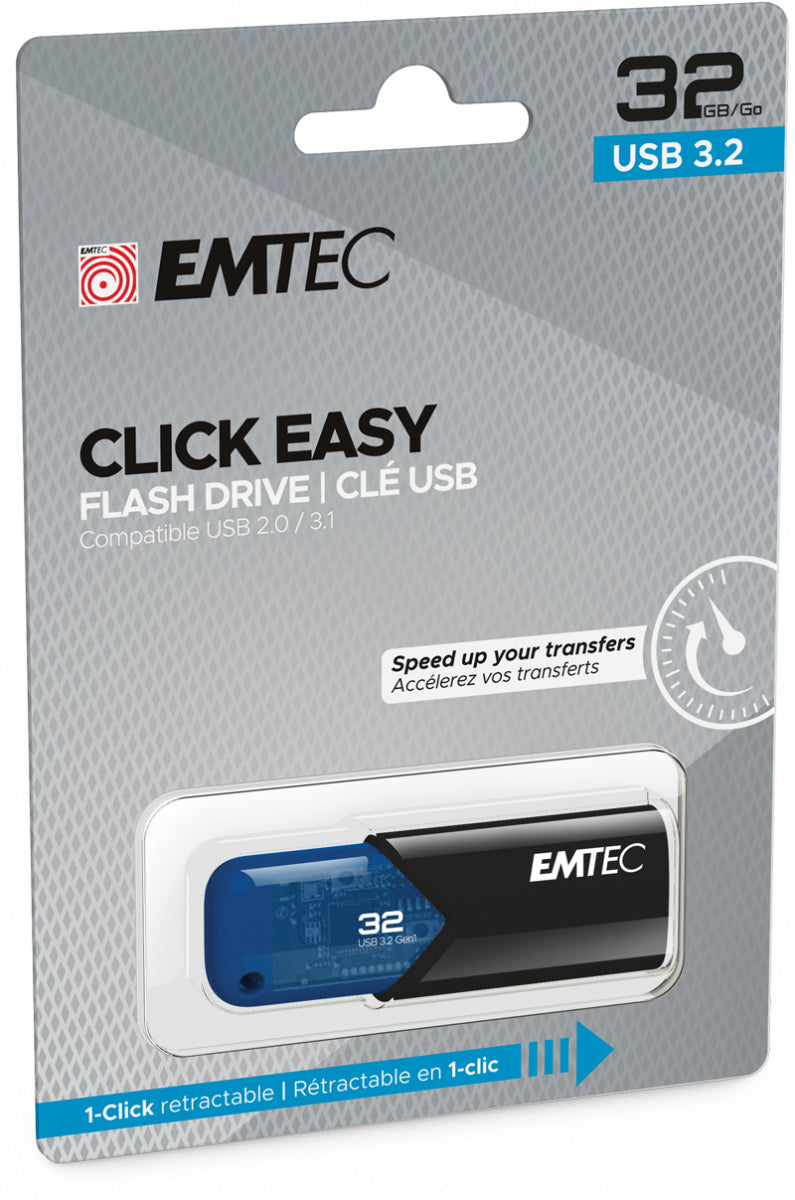 Emtec B110 Click Easy USB-Stick – 32 GB, USB 3.2, recyceltes Gehäuse