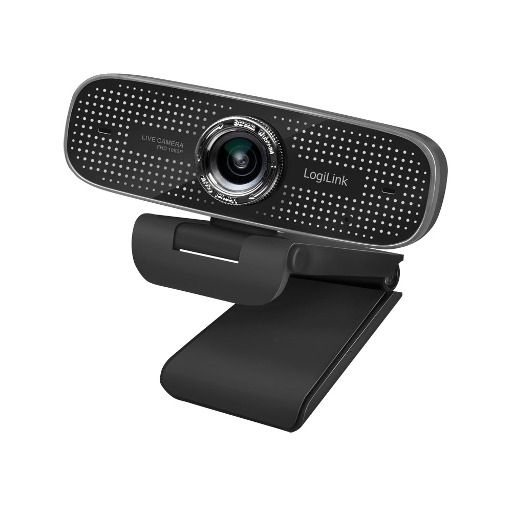 LogiLink Konferenz HD-USB-Webcam – Full HD 1080p, 30 fps, USB 2.0 – Schwarz