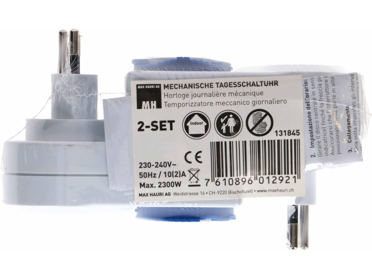 Max Hauri AG Max Hauri Zeitschaltuhr (DIN-Schiene) – mechanisch, 24 h, IP20, 230 V – Weiss – 131845
