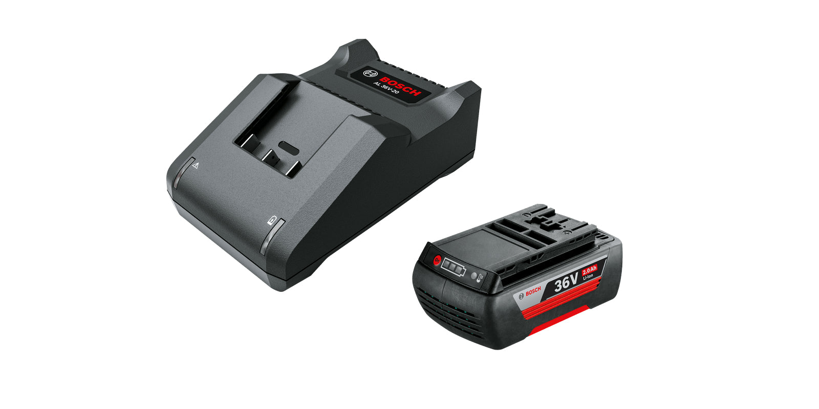 Bosch Akku- & Ladegerät-Set 36 V 2,0 Ah (72 Wh) – 2 Stk – für POWER FOR ALL 36 V