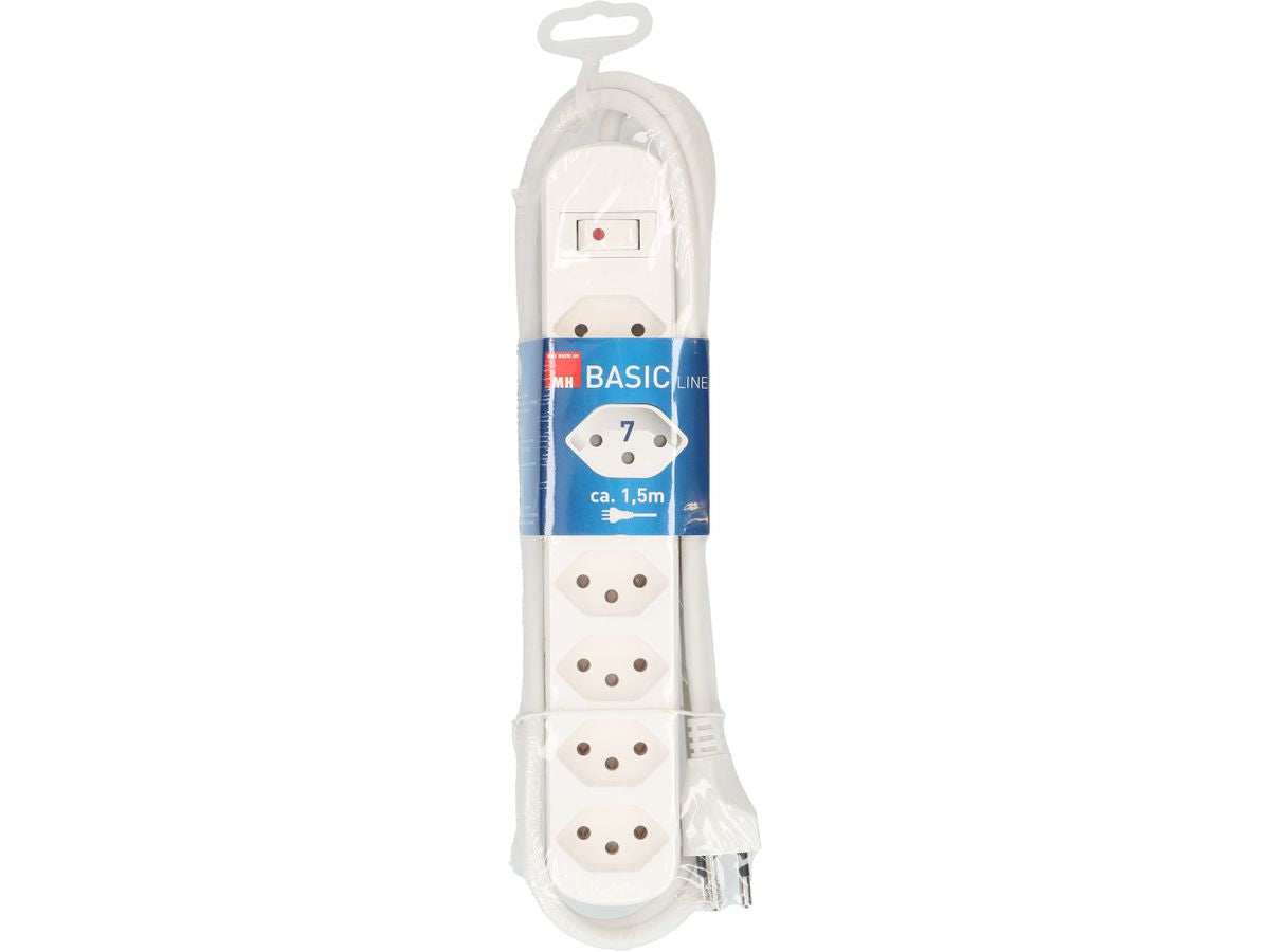 Max Hauri AG Max Hauri Steckdosenleiste – 7×T13, 1,5 m, Schalter
