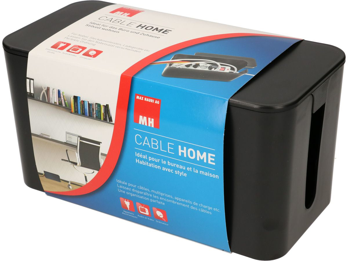 Max Hauri AG Max Hauri Kabelbox – 5× AC, 2 m Kabel, 235 × 115 × 121 mm, Schwarz