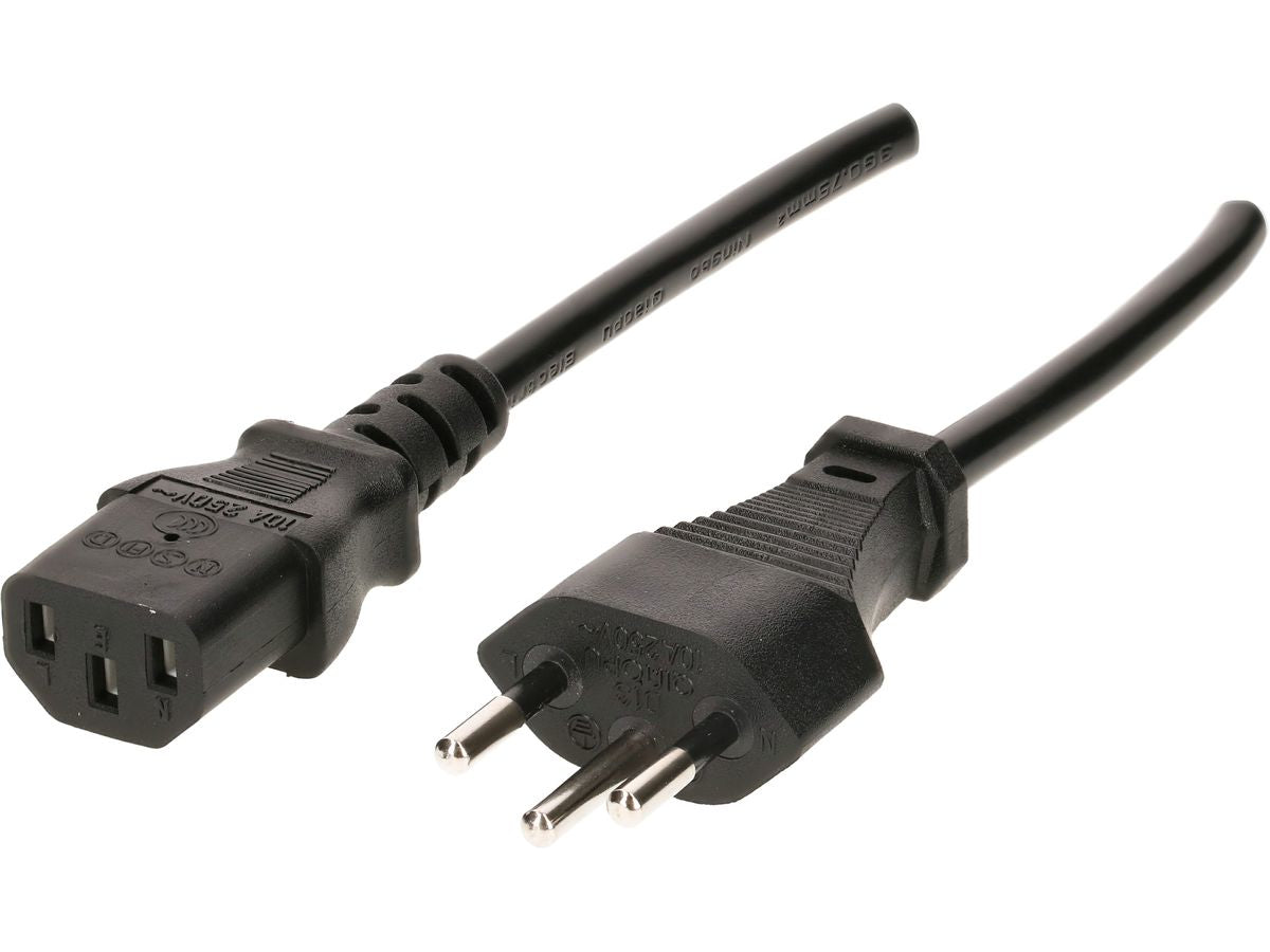 Max Hauri AG Max Hauri Netzkabel – T12–IEC C13, 2 m, schwarz