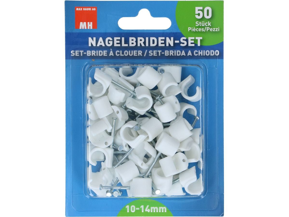 Max Hauri AG Max Hauri Kabelhalter, 30×10×4 mm, 50er-Pack – weiss