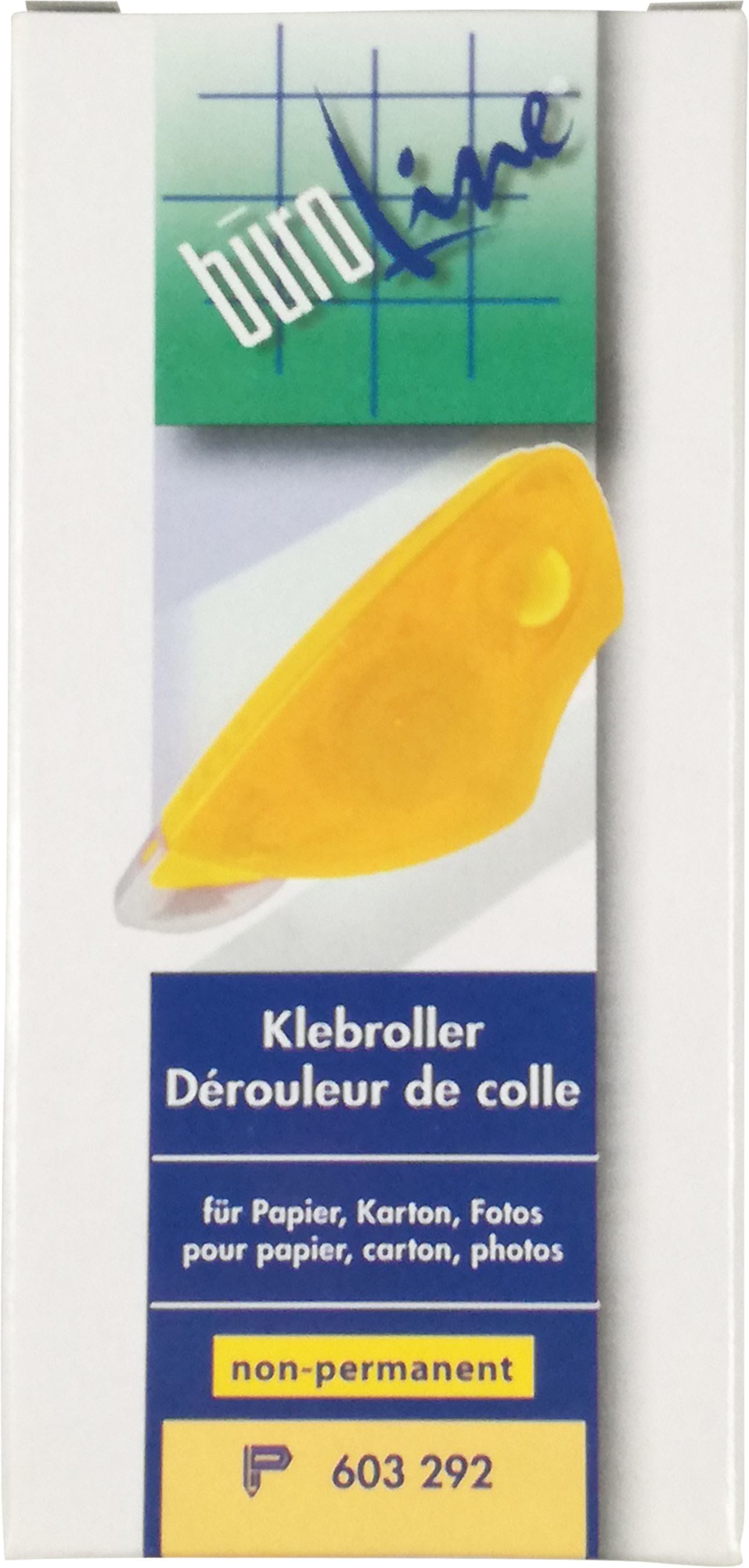 Buroline Kleberoller wiederablösbar – 8 mm × 8 m, 1 Stk., für Papier, Karton