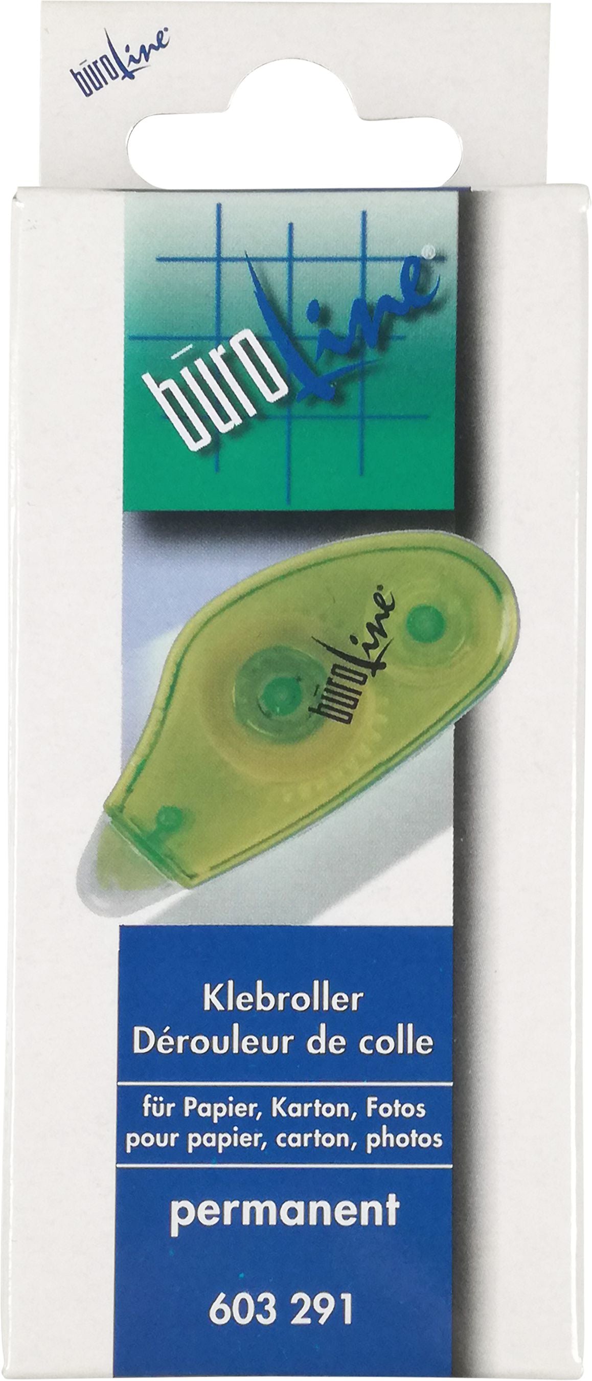 Buroline Permanent Kleberoller – 8 mm × 8 m, 1 Stk., für Papier, Karton
