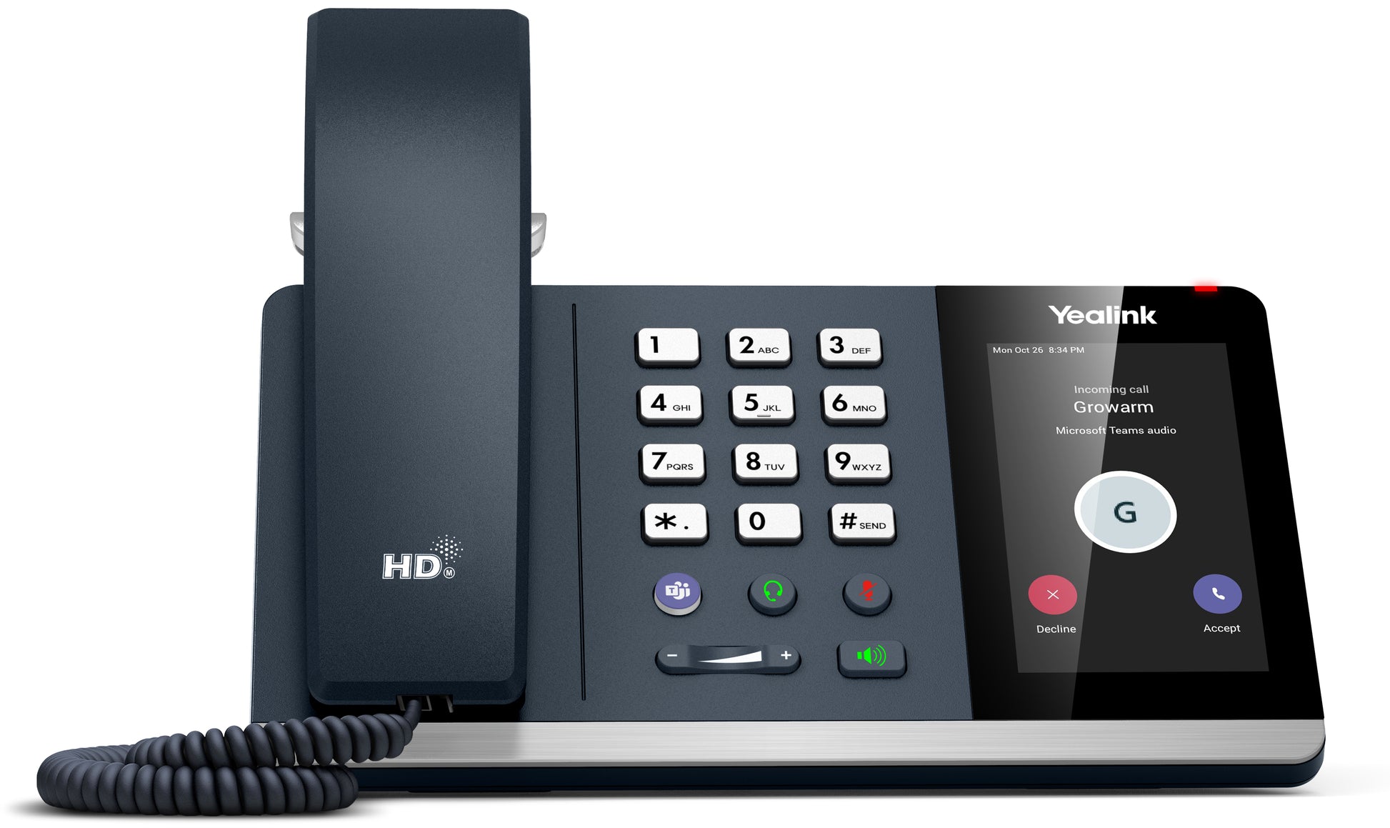 Yealink MP54-TEAMS – IP-Telefon, 4,0" Touchscreen, für Microsoft Teams, PoE, Grau